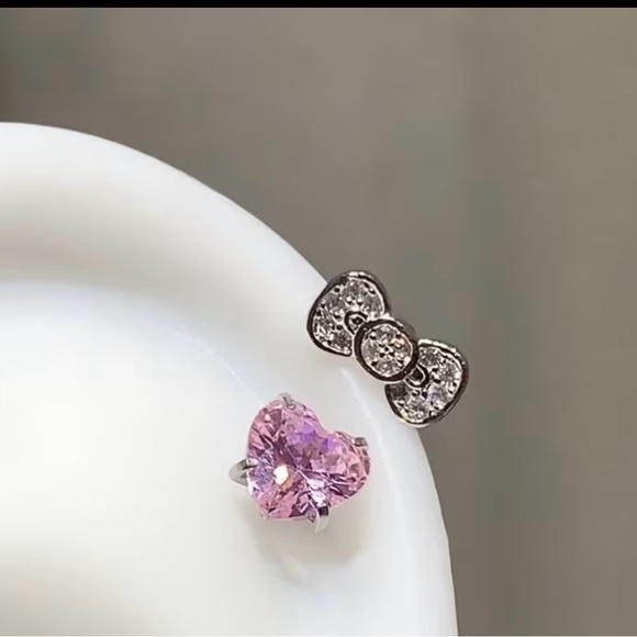 Hello Kitty Pink and Silver Stud Earrings - Picture 2 of 6